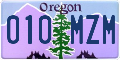 OR license plate 010MZM