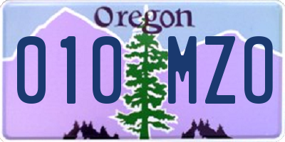 OR license plate 010MZO