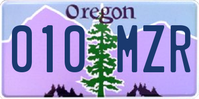 OR license plate 010MZR