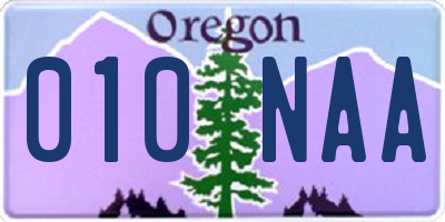 OR license plate 010NAA
