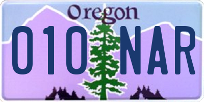 OR license plate 010NAR