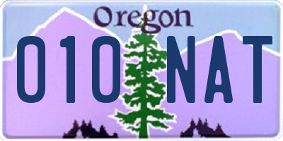 OR license plate 010NAT