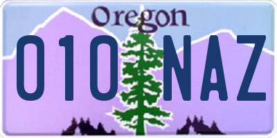 OR license plate 010NAZ