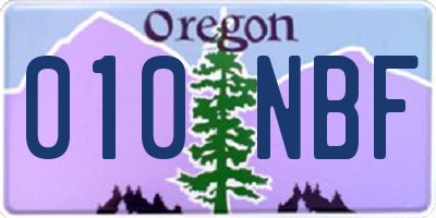 OR license plate 010NBF