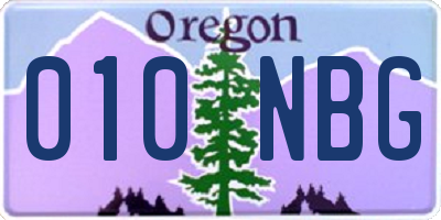 OR license plate 010NBG