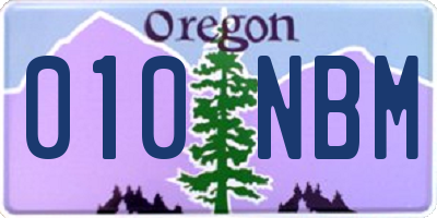 OR license plate 010NBM