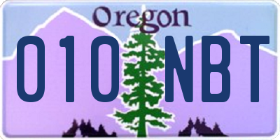 OR license plate 010NBT