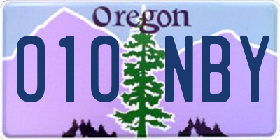 OR license plate 010NBY