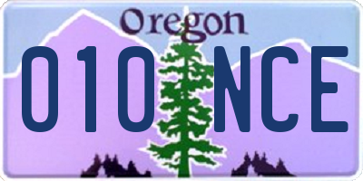 OR license plate 010NCE