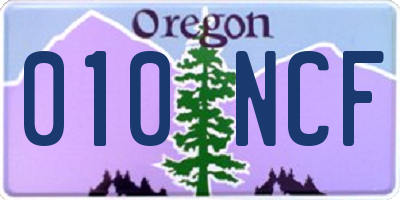 OR license plate 010NCF