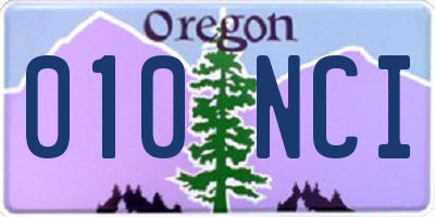 OR license plate 010NCI