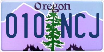 OR license plate 010NCJ