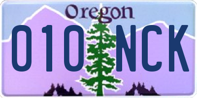 OR license plate 010NCK