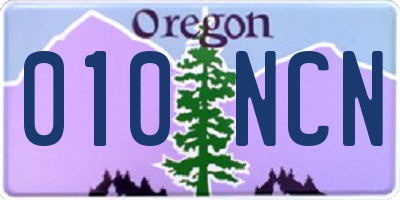 OR license plate 010NCN