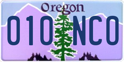 OR license plate 010NCO