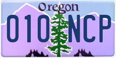 OR license plate 010NCP