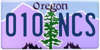 OR license plate 010NCS