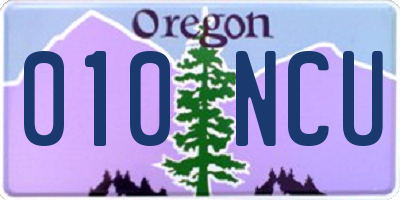 OR license plate 010NCU