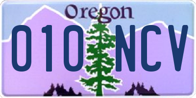 OR license plate 010NCV