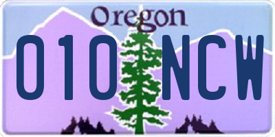 OR license plate 010NCW