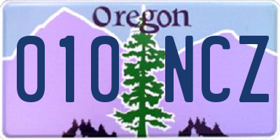 OR license plate 010NCZ