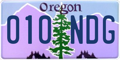 OR license plate 010NDG