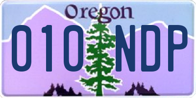 OR license plate 010NDP