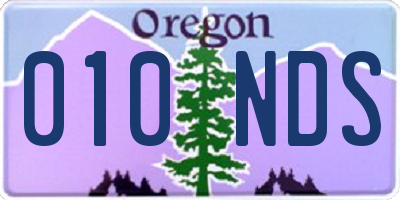 OR license plate 010NDS