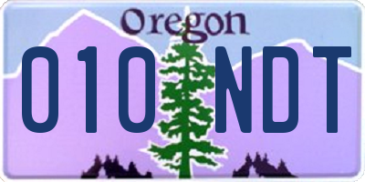 OR license plate 010NDT