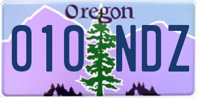 OR license plate 010NDZ
