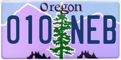 OR license plate 010NEB