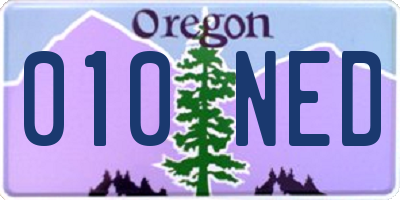 OR license plate 010NED