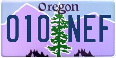 OR license plate 010NEF