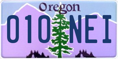 OR license plate 010NEI