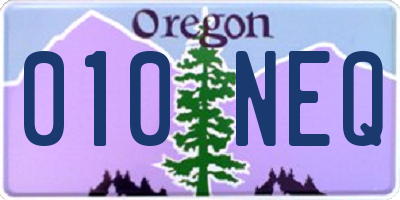 OR license plate 010NEQ