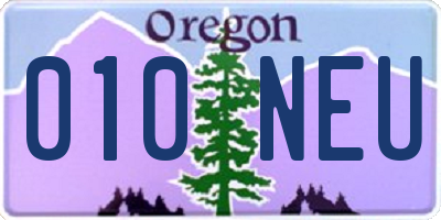 OR license plate 010NEU