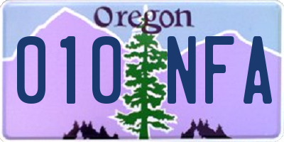 OR license plate 010NFA