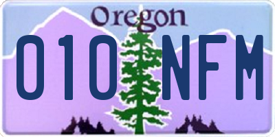 OR license plate 010NFM