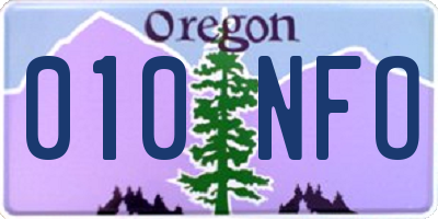 OR license plate 010NFO