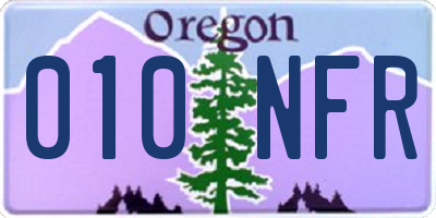 OR license plate 010NFR