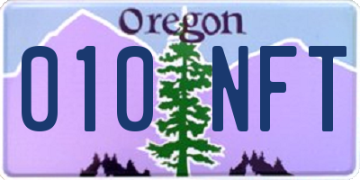OR license plate 010NFT