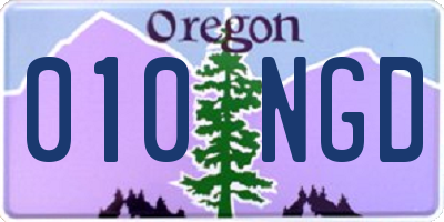 OR license plate 010NGD