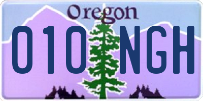 OR license plate 010NGH