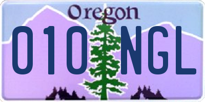 OR license plate 010NGL