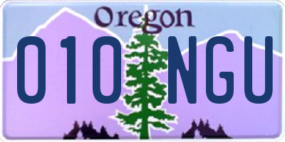 OR license plate 010NGU