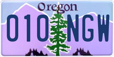 OR license plate 010NGW