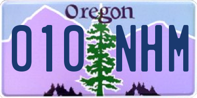 OR license plate 010NHM