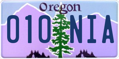 OR license plate 010NIA