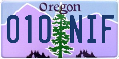 OR license plate 010NIF