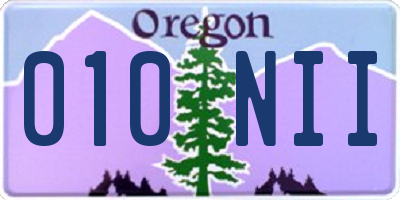 OR license plate 010NII